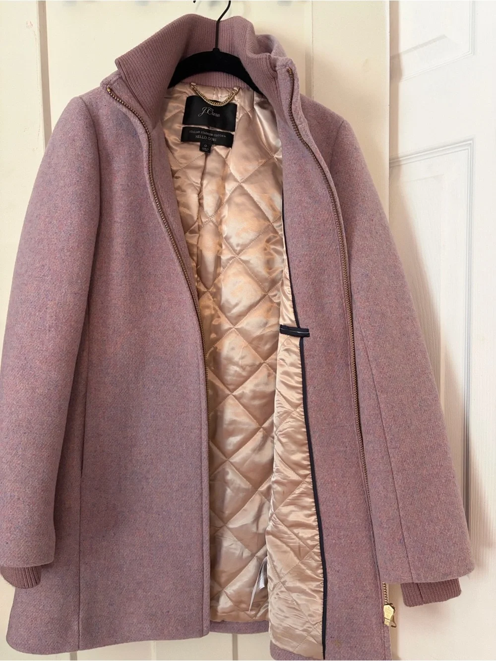 J. Crew Lodge Coat Dusty Mauve Wool Zip-Front Pea Coat - Picture 4 of 13